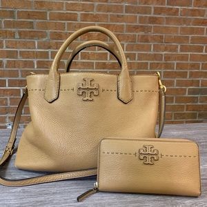 Tory Burch Mcgraw satchel and wallet